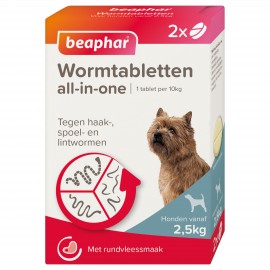 Beaphar Wormtabletten All-in-One hond 2,5-20kg 2 tabletten