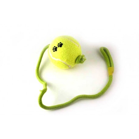 Tennisbal groot aan koord